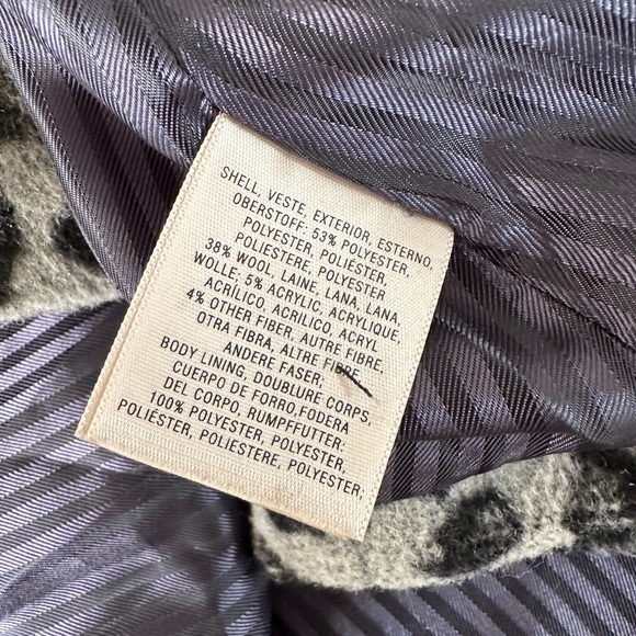 Anthropologie Elevenses gray animal print swing trapeze coat ladies size Small - Picture 11 of 13